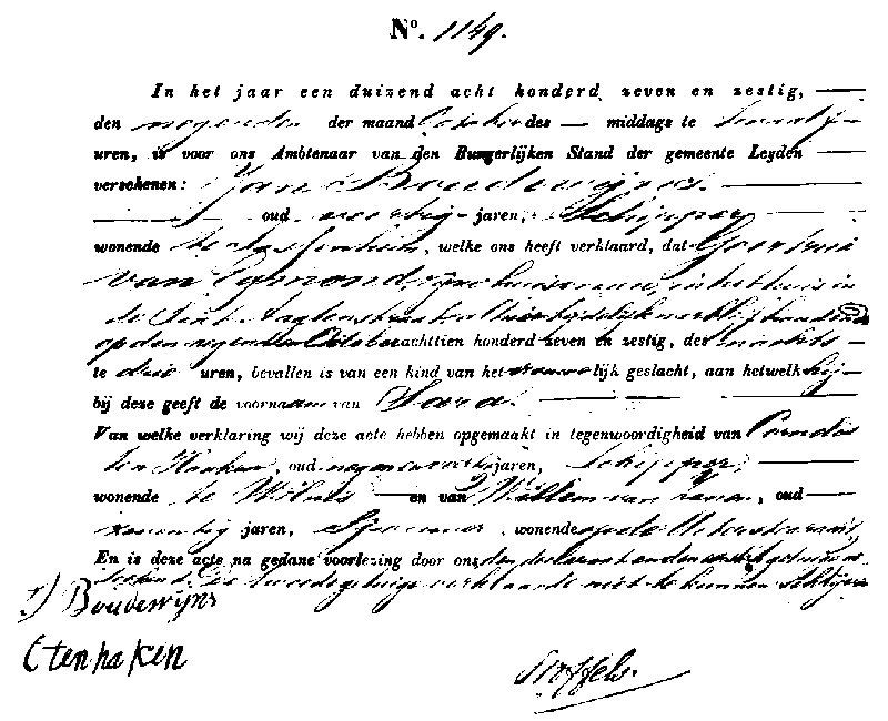 20 18671009 geb akte 1149 Sara dv J Boudewijns - G v Egmond